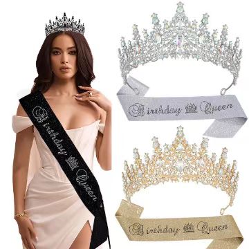 Birthday Ribbon And Crown Set