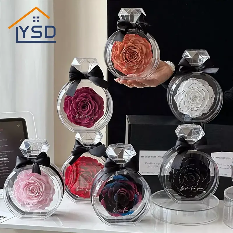 Konserverad blomma parfymflaska