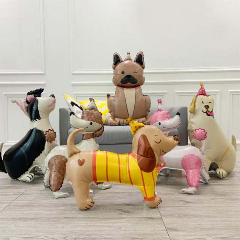 Stående valpbollar av aluminiumfolie